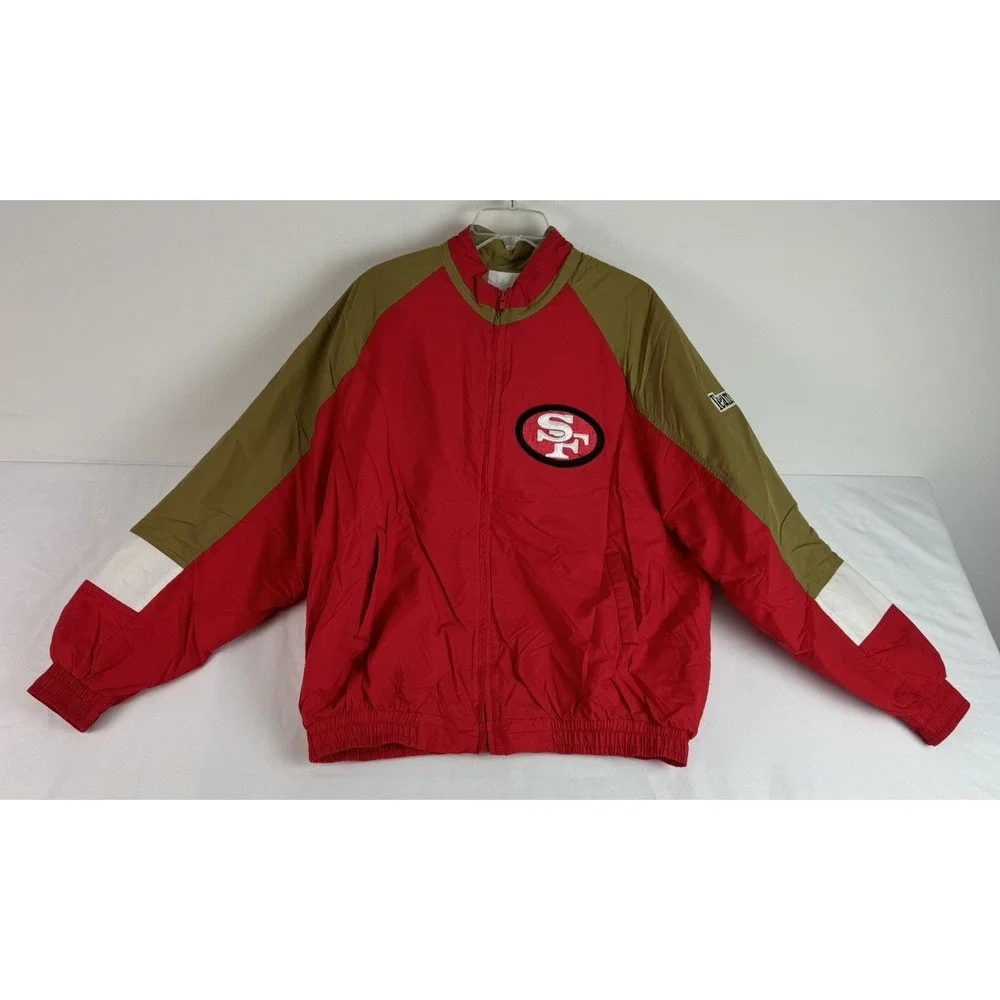 San Francisco 49ers Chalk Line Jacket Coat ~ Adult XL ~ Red NFL Football Vtg